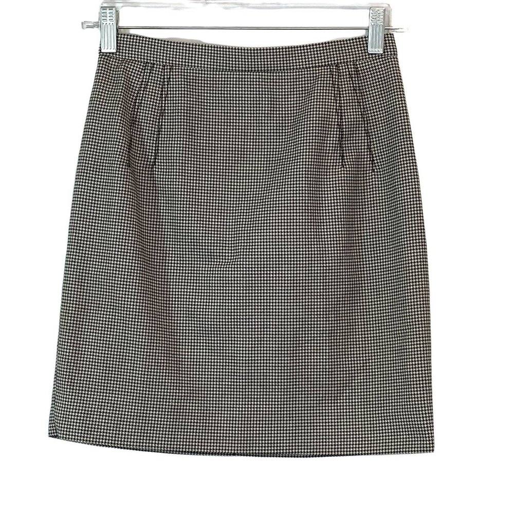 Dolce & Gabbana Mini Skirt Gray Houndstooth Size 38 US 8 Pencil Lined Womens